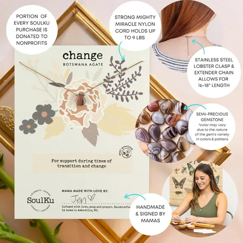 Miniatura 5 de SoulKu Collar hecho a mano, joyería de empoderamiento con cristal curativo, joyería inspiradora para mujeres, regalos para mamá y hermana, extensor