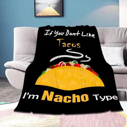 Miniatura 19 de Bonita manta de franela súper suave de tacos para cama, sofá, sala de estar, manta para niños, niñas, niños, multicolor, 40 x 50 pulgadas para niños