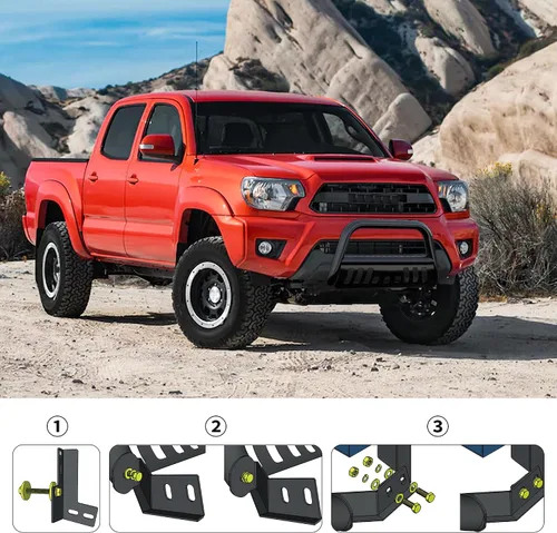 Miniatura 5 de YITAMOTOR - Barra de defensa compatible con Toyota Tacoma 2005-2015, tubo de 3 pulgadas, protector de cepillo para camioneta, barra de empuje
