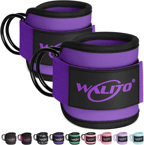 Miniatura 14 de WALITO Correas de tobillo de gimnasio para máquinas de cable, mujeres y hombres, puños de tobillo con retroceso de glúteos, accesorios de máquina