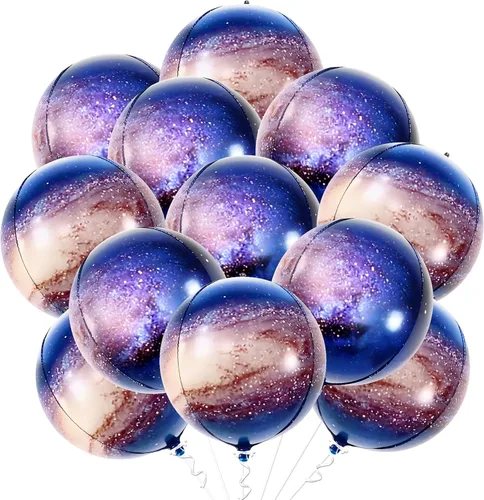 Miniatura 10 de Paquete de 12 globos con diseño de planeta en 4D para decoración del Día de la Tierra, 22 pulgadas, 360 grados, para decoraciones de fiestas
