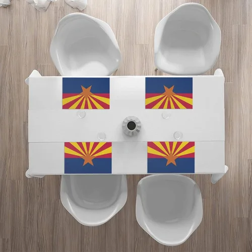 Miniatura 6 de Rectangular Placemats Set of 4, Heat Resistant Arizona Flag Printed Kitchen Dining Table Mats