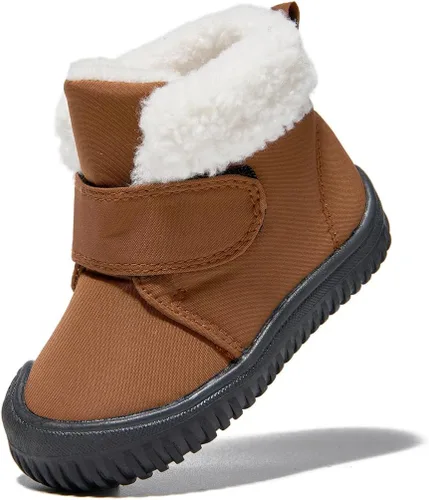 Miniatura 3 de Newsonet Botas de nieve de invierno para niños y niñas, zapatos de piel sintética para clima frío (bebéniño)