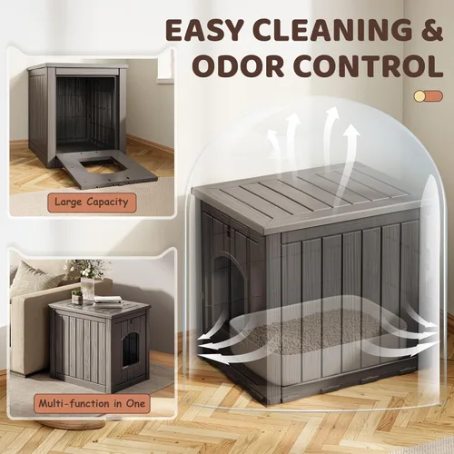 Miniatura 4 de KAMABOKO Casa para gatos al aire libre, refugio de plástico PP resistente a la intemperie para uso en interiores y exteriores, casa duradera