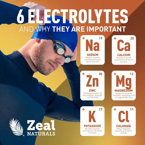 Miniatura 6 de Polvo de electrolitos Zeal - 90 porciones Polvo de electrolitos Keto Cero azúcar, BCAAs, vitaminas B Potasio, zinc, magnesio Bebida