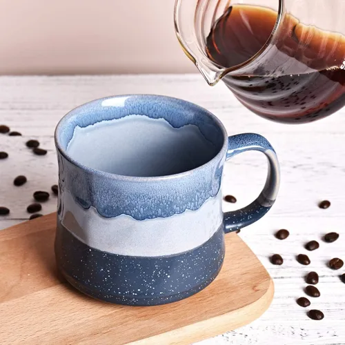 Miniatura 5 de Bosmarlin Taza de café grande de cerámica, taza de té grande para la oficina y el hogar, 21 onzas, apta para lavavajillas y microondas, 1 unidad Azul