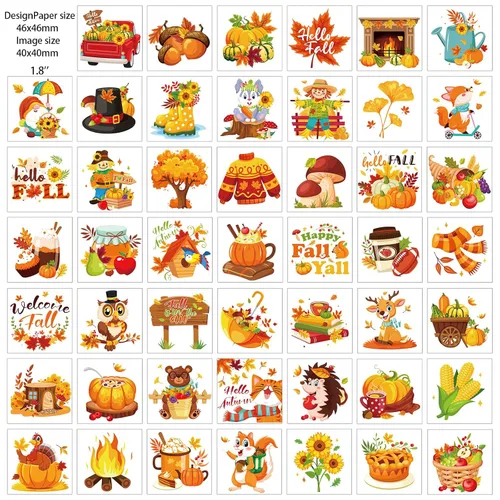 Miniatura 4 de HOWAF 96 tatuajes temporales de otoño para niños, tatuajes faciales de cosecha de otoño para bienvenida, otoño, hola, suministros de decoración