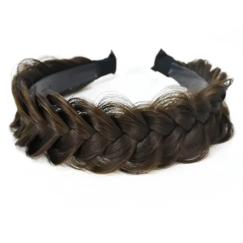 Miniatura 23 de Banda ancha trenzada para el cabello, accesorios para el cabello, banda elástica antideslizante para mujeres y niñas (A1002)