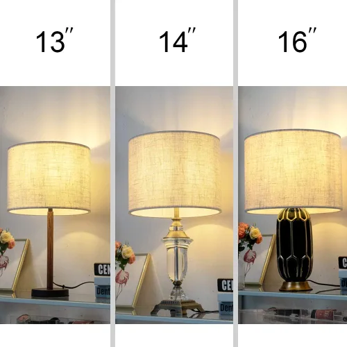 Miniatura 8 de Wellmet 13"x13"x10" Pantalla de lámpara para montar, para lámpara de mesa, lámpara de cabecera, lámpara de pie, pantalla de tambor de tela