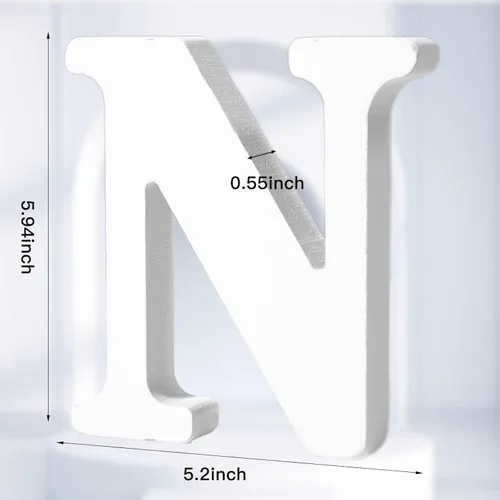 Miniatura 2 de AOCEAN Letras de Madera Blanca de 6 Pulgadas - Letras de Madera Sin Terminar para Decoración de Pared de Navidad Letras de Pie Rebanadas Tablero