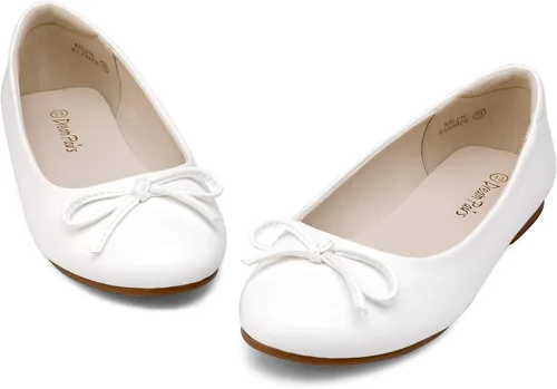 Miniatura 2 de DREAM PAIRS Zapatos de vestir para niñas, zapatos planos de ballet con lazo de moda