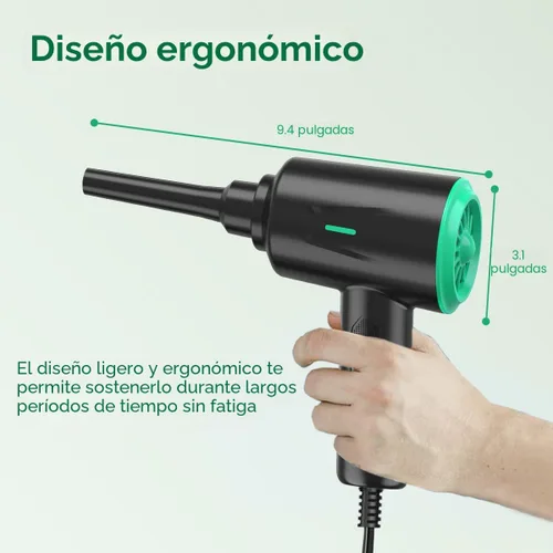Miniatura 7 de Meudeen Plumero de aire - Soplador de aire eléctrico - Limpieza de alta potencia de 5.74 oz para computadora - PC - Aire comprimido de 2 engranajes