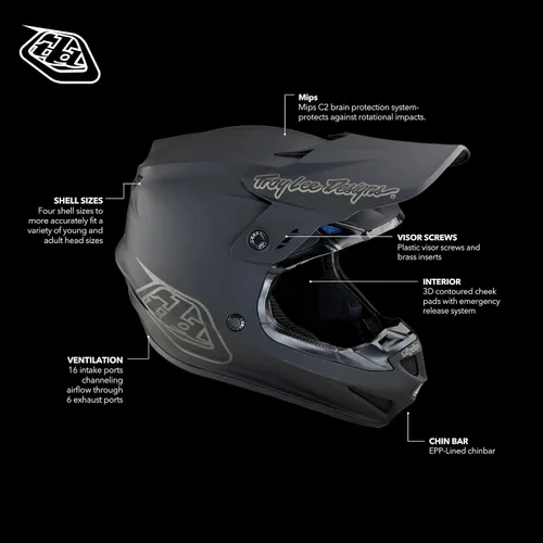 Miniatura 2 de Troy Lee Designs Casco GP para Motocross MX Todo Terreno Rebanada azul/blanco
