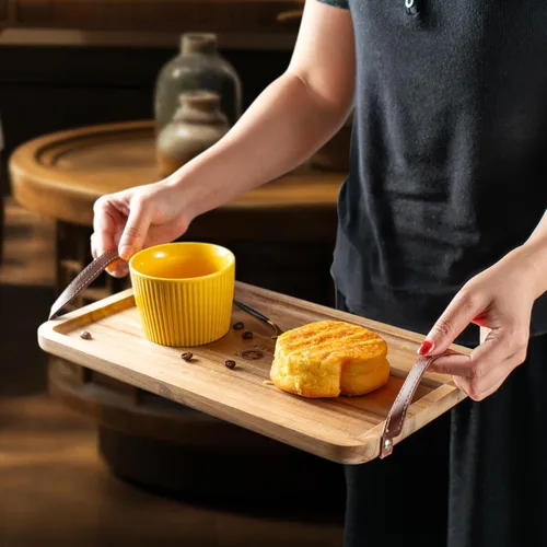 Miniatura 4 de Tablas de charcutería con asas, plato de madera para postre, tabla de queso, tabla de servir pizza, tabla de charcutería de viaje, verduras, frutas