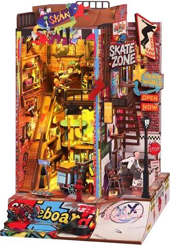 Miniatura 14 de Kits de rincón de libros para adultos, rompecabezas de fantasía 3D, kit de biblioteca con cubierta antipolvo, repositorio de libros de sabiduría