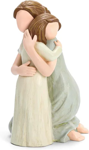 Hensonever Figura de Madre e Hija Esculpida y Pintada a Mano, Figura Esculpida y Pintada a Mano "Amo a Mi Hija" Regalo para el Día de la Madre,