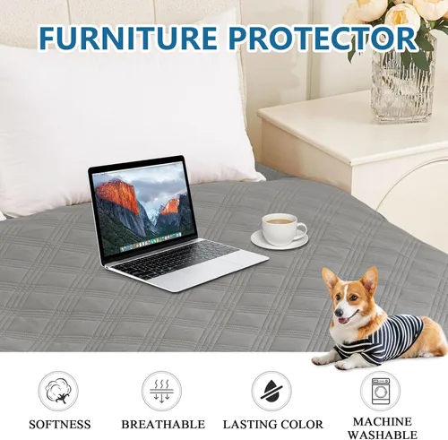 Miniatura 7 de hyha Manta impermeable para perros, manta reversible para cama de mascotas, funda suave para sofá/sillón lavable para perros, fundas impermeables