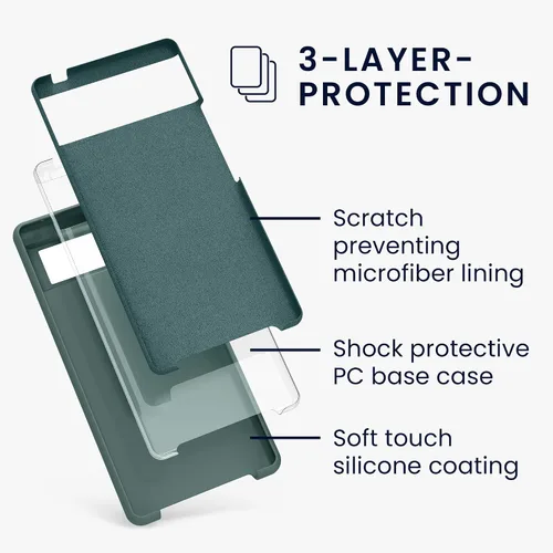 Miniatura 295 de kwmobile Funda Compatible con Google Pixel 6 Pro - Funda de teléfono de silicona TPU con acabado suave - Azul Arrecife