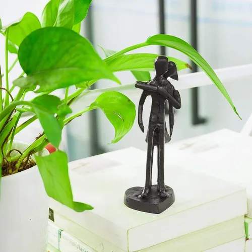 Miniatura 4 de DreamsEden Escultura de pareja, estatua de abrazo de hierro fundido hecha a mano, regalo de boda para el sexto aniversario para él y ella