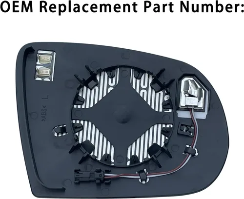 Miniatura 6 de Reemplazo del espejo lateral del conductor de punto ciego para Jeep Cherokee 2014-2019 Jeep Compass 2017-2021, retrovisor lateral exterior izquierdo