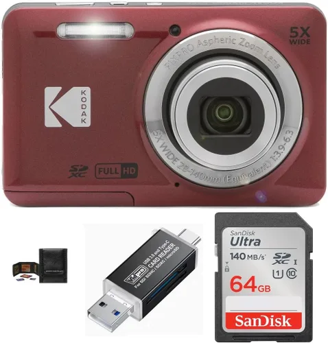 Miniatura 4 de KODAK PIXPRO FZ55 - Cámara digital en paquete, incluye: Tarjeta de memoria SanDisk SDXC de 64GB, lector de tarjeta SD compatible con computadoras