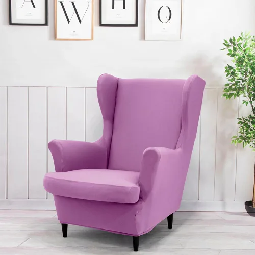 Miniatura 11 de Morbuy Funda para silla Wingback, 2 piezas, lavable, elástica, con respaldo de ala, fundas para silla con brazos para sala de estar, dormitorio