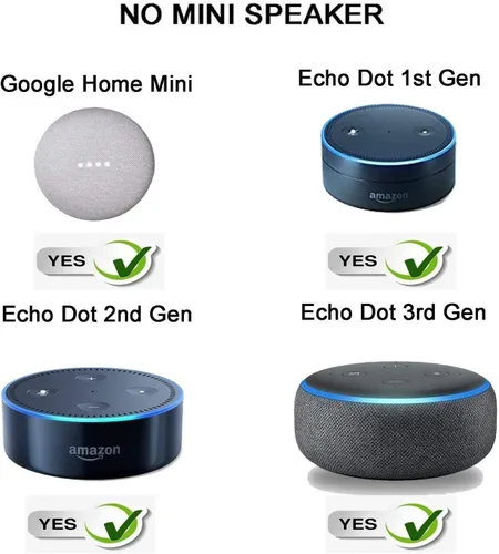 Miniatura 5 de 1 paquete de soporte de montaje en pared soporte soporte clip – tamaño ajustable – ideal para Echo Dot (1ª generación) Echo Dot (2ª generación)