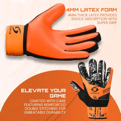 Miniatura 2 de SPORIA Guantes de portero para jóvenes con doble protección para la muñeca, guantes de fútbol para niños, material de látex antideslizante, guantes