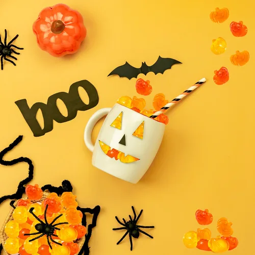 Miniatura 7 de Fruidles Dulces de calabazas de otoño, gomitas de sabores de frutas surtidos, aptas para alérgicos, sin OMG, sin edulcorantes artificiales (1 libra)