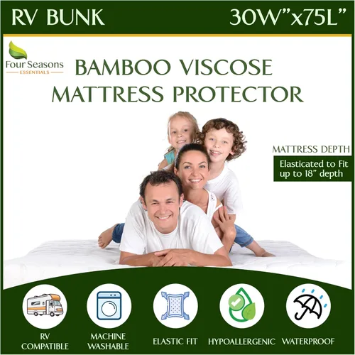 Miniatura 45 de Protector de colchón impermeable tamaño individual - Estilo sábana ajustable - Cubierta hipoalergénica de calidad premium que protege contra