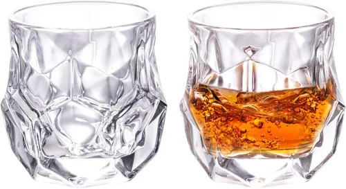 Miniatura 7 de KAMMAK Juego de 2 vasos de whisky, 7.05 onzas, vasos Old Fashioned para whisky escocés, cócteles, ron, vodka en bar y regalos de fiesta