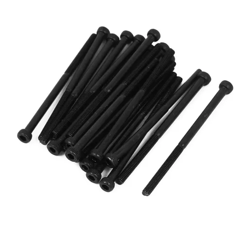 uxcell Tornillos hexagonales de acero de aleación M2.0.197x1.772 in 12.9 Tornillos parcialmente roscados, color negro, 20 unidades