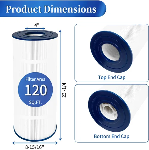 Miniatura 2 de Filtro de piscina PA120 de repuesto compatible con Hay- Ward C1200, CX1200RE, Unicel C-8412, Filbur FC-1293, apto para Waterway Clearwater II 125