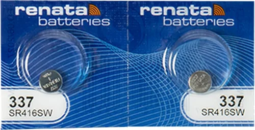 Renata 337 SR416SW Baterías – 1.55 V Óxido de Plata 337 Batería de Reloj (2 unidades)