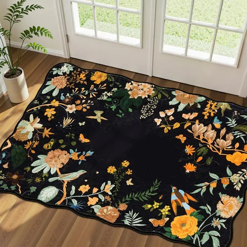 Miniatura 73 de Rugflix Alfombras de área de 8 x 10 pies para sala de estar, alfombra grande lavable, resistente a las manchas, pelo bajo, alfombra oscura moderna