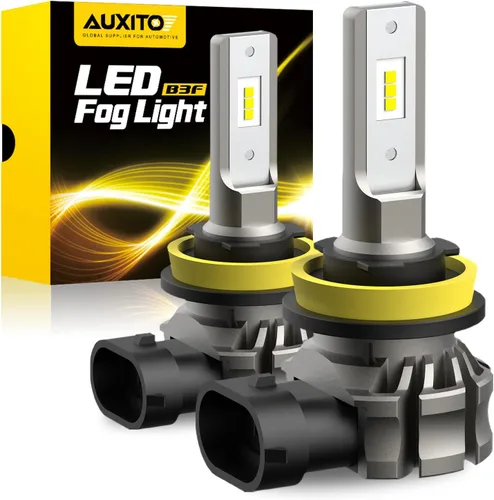 AUXITO Bombillas LED antiniebla H11/H8/H16 o DRL, 6000 lúmenes, luz blanca fría de 6500 K, 300% de brillo, chips LED CSP antiniebla de repuesto para