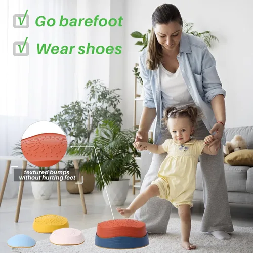 Miniatura 4 de 5 piedras de equilibrio vibrantes y temáticas naturales para fomentar el equilibrio de los niños pequeños y las habilidades motoras gruesas