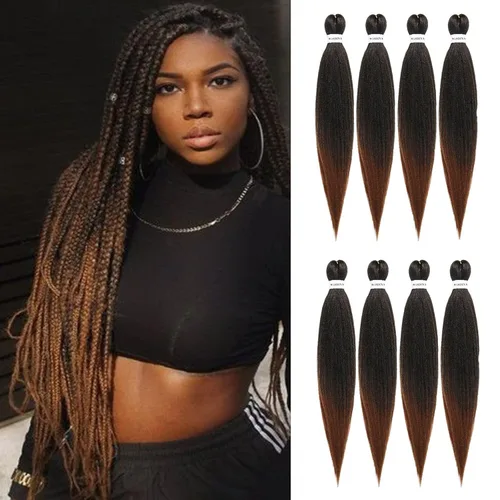 Miniatura 8 de Cabello trenzado preestirado - 12 pulgadas, 8 paquetes, cabello trenzado corto natural negro para trenzas torcidas o en caja, extensiones de cabello