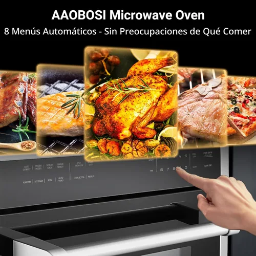 Miniatura 2 de AAOBOSI Horno de microondas de convección integrado de 24 pulgadas, hornos microondas de pared de 1,6 pies cúbicos con combos de freidora de aire