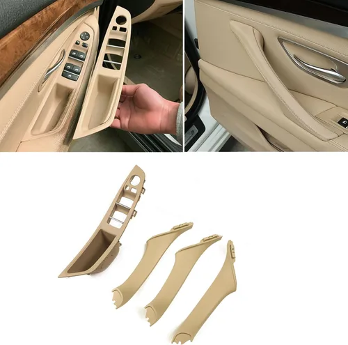 Miniatura 5 de Jaronx Kit de manijas de puerta para BMW Serie 5 F10/F11, reposabrazos del interruptor de ventana del lado del conductor, manija de la puerta
