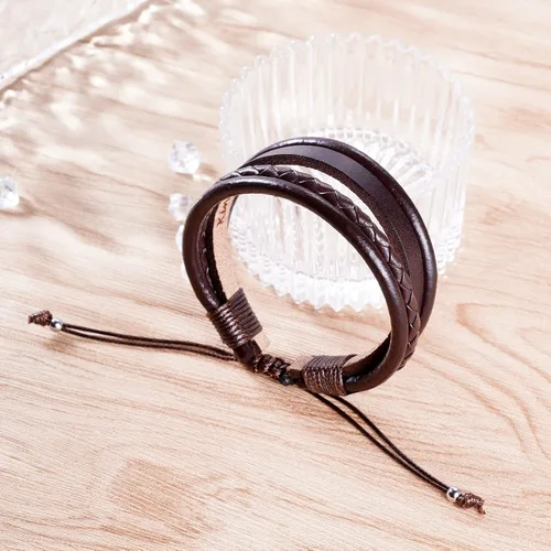 Miniatura 5 de Regalos del día del padre para papá, marido, pulsera de cuero para hombres, él, novio, hijo, ajustable, marrón, pulsera de cuero para hombre