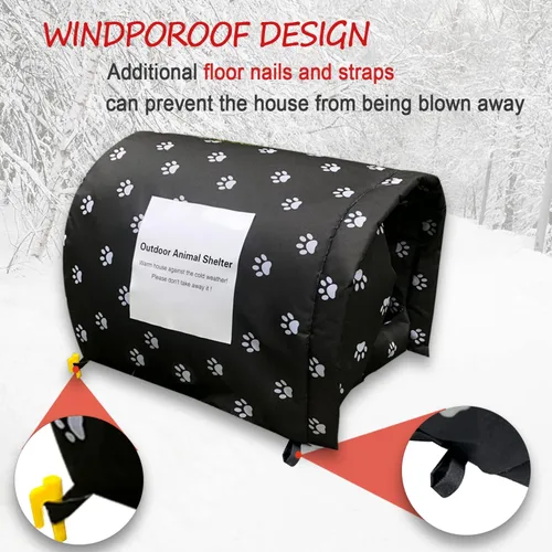 Miniatura 2 de Refugio para Gatos Tamaño L Grande para 3 Gatos Adultos al Aire Libre, Casa para Gatos Ferales para Invierno, Impermeable y Cálida Casa para Gatos