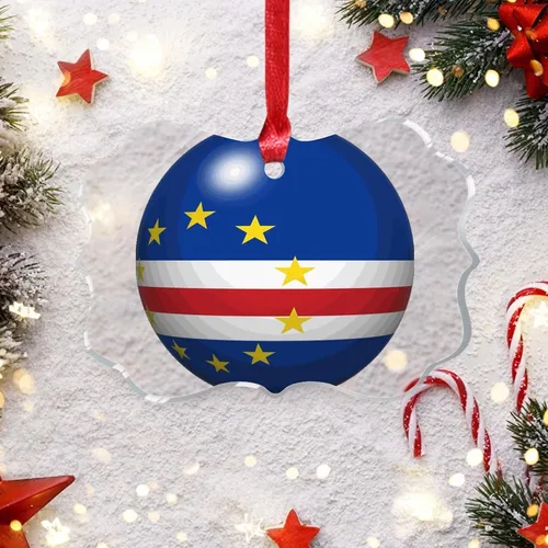 Miniatura 6 de Bandera de Cabo Verde, decoración para árbol de Navidad, bola 3D, recuerdo de la ciudad del país, adornos de Navidad personalizados, decoración