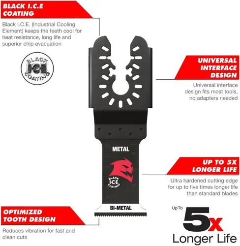 Miniatura 3 de Diablo DOU3BS Juego de cuchillas oscilantes bimetálicas de ajuste universal de 3 piezas, incluye cuchillas para madera incrustada en clavos, madera