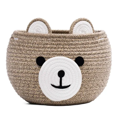 Miniatura 18 de CherryNow Woven Rope Basket, Bear Baskets for Gifts Empty, Large Storage Basket for Living Room Nursery, Decorative Animal Baskets with Handles