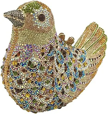Miniatura 4 de Boutique De FGG Monederos de mano de cristal para mujer, elegante bolso de noche con diamantes de imitación, paloma de graduación, bolso de mano