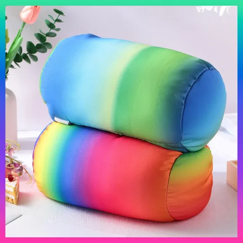 Miniatura 3 de Barydat 2 almohadas de microcuentas de microcuentas para el cuello de 11.4 x 6.3 pulgadas, soporte corporal, almohada cilíndrica de microcuentas