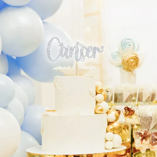 Miniatura 4 de Decoración para pastel de cumpleaños de cáncer, decoración de cumpleaños de temporada de cáncer, decoración de fiesta del zodiaco, decoraciones