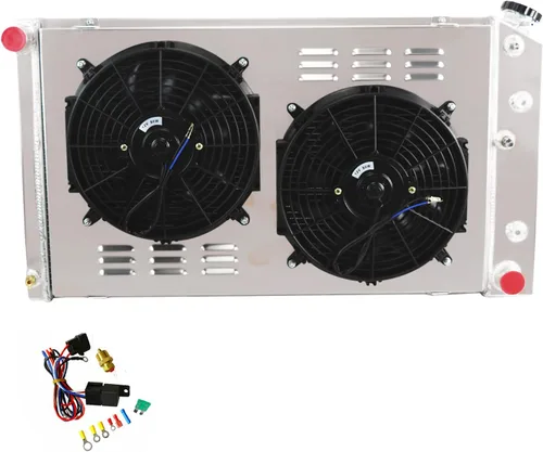Miniatura 2 de ECMRAD Juego de Radiador de 3 Filas y Ventiladores de Cubierta para Chevy Pontiac GTO Chevelle El Camino 1968 69 70 1971 1972 Todo de Aluminio