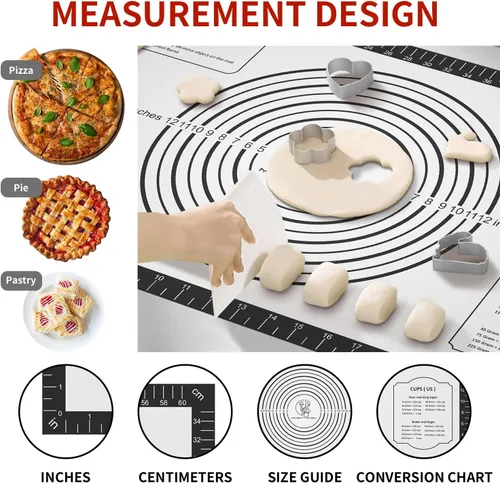 Miniatura 2 de Alfombrilla de silicona para hornear macarrones, alfombrilla antiadherente para masa rodante, alfombrilla de silicona para hornear pizza, galletas